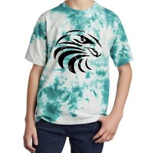 SCHOOL SPIRIT SHIRT  |  FALCON HEAD on teal/white tie-dye shirt  |  Adult & Youth sizes