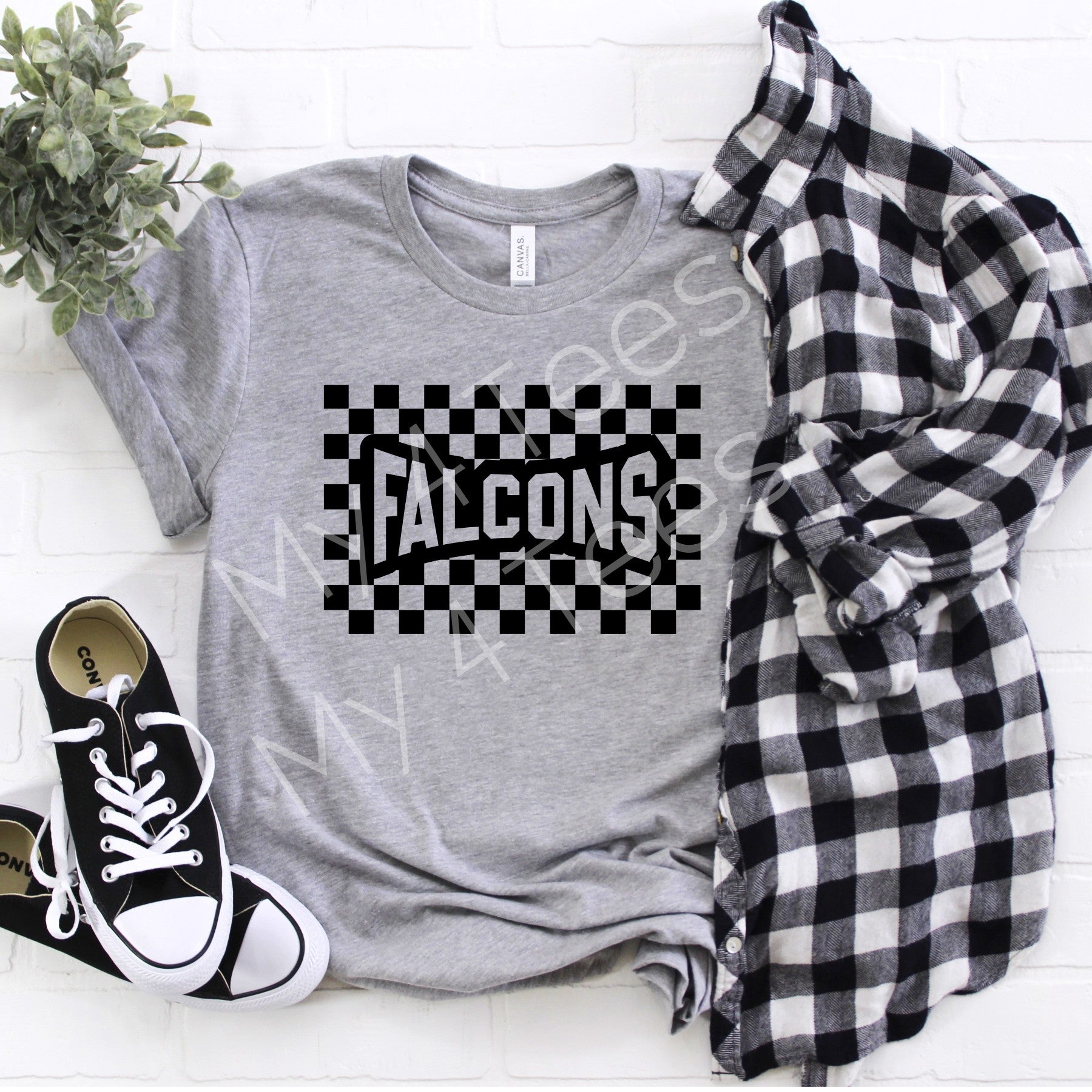 SCHOOL SPIRIT SHIRTS  |  Checkerboard design shirts in BLACK or GREY  |  Adult & Youth sizes