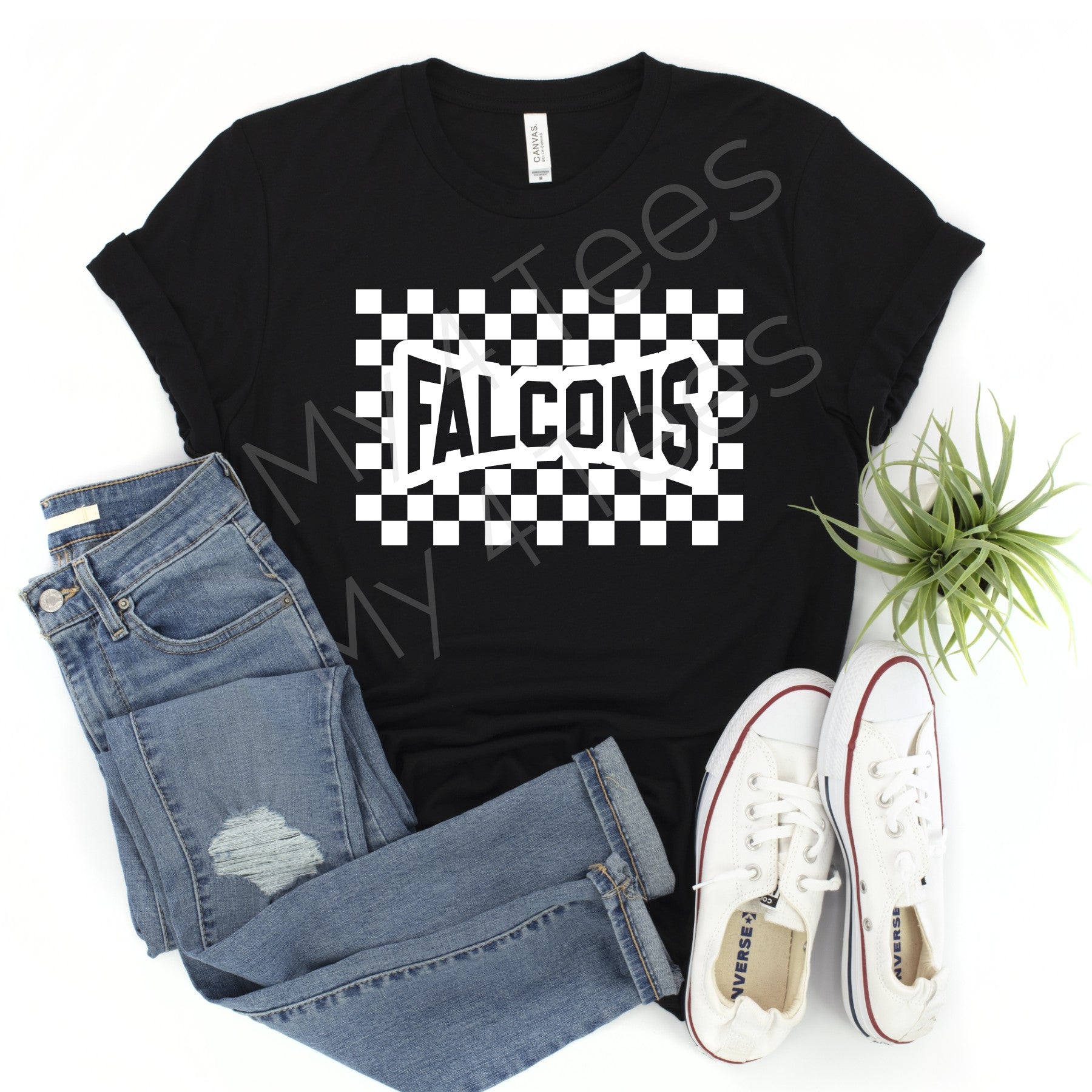 SCHOOL SPIRIT SHIRTS  |  Checkerboard design shirts in BLACK or GREY  |  Adult & Youth sizes