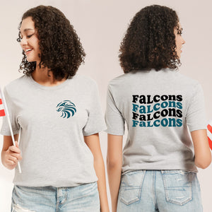 SCHOOL SPIRIT SHIRTS  |  Wavy font front & back shirt in Adult & Youth sizes  |  Available in Black & Grey