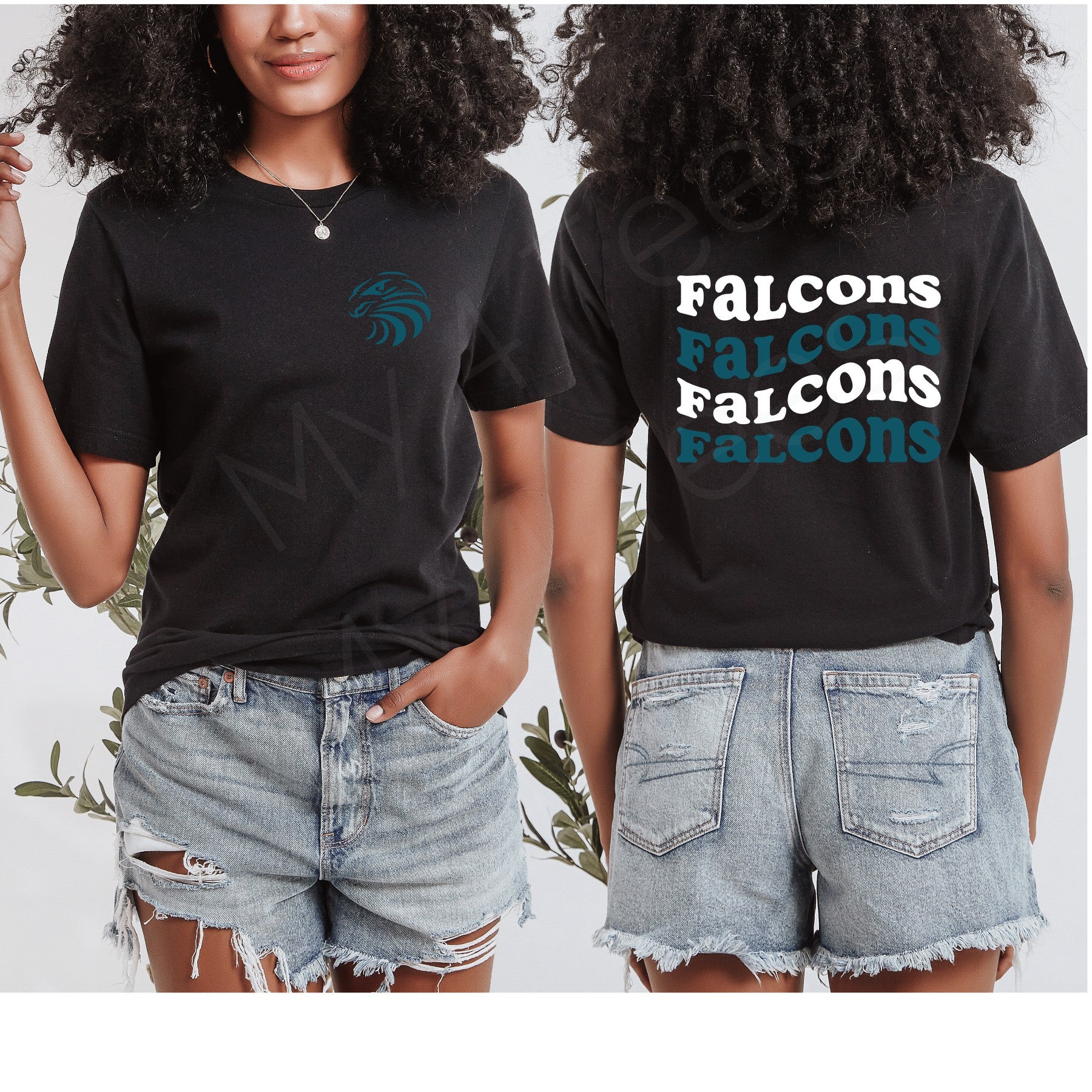 SCHOOL SPIRIT SHIRTS  |  Wavy font front & back shirt in Adult & Youth sizes  |  Available in Black & Grey