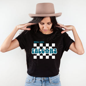 SCHOOL SPIRIT SHIRTS  |  Checkerboard with bubble font shirts in Black or grey  |  Adult & Youth sizes