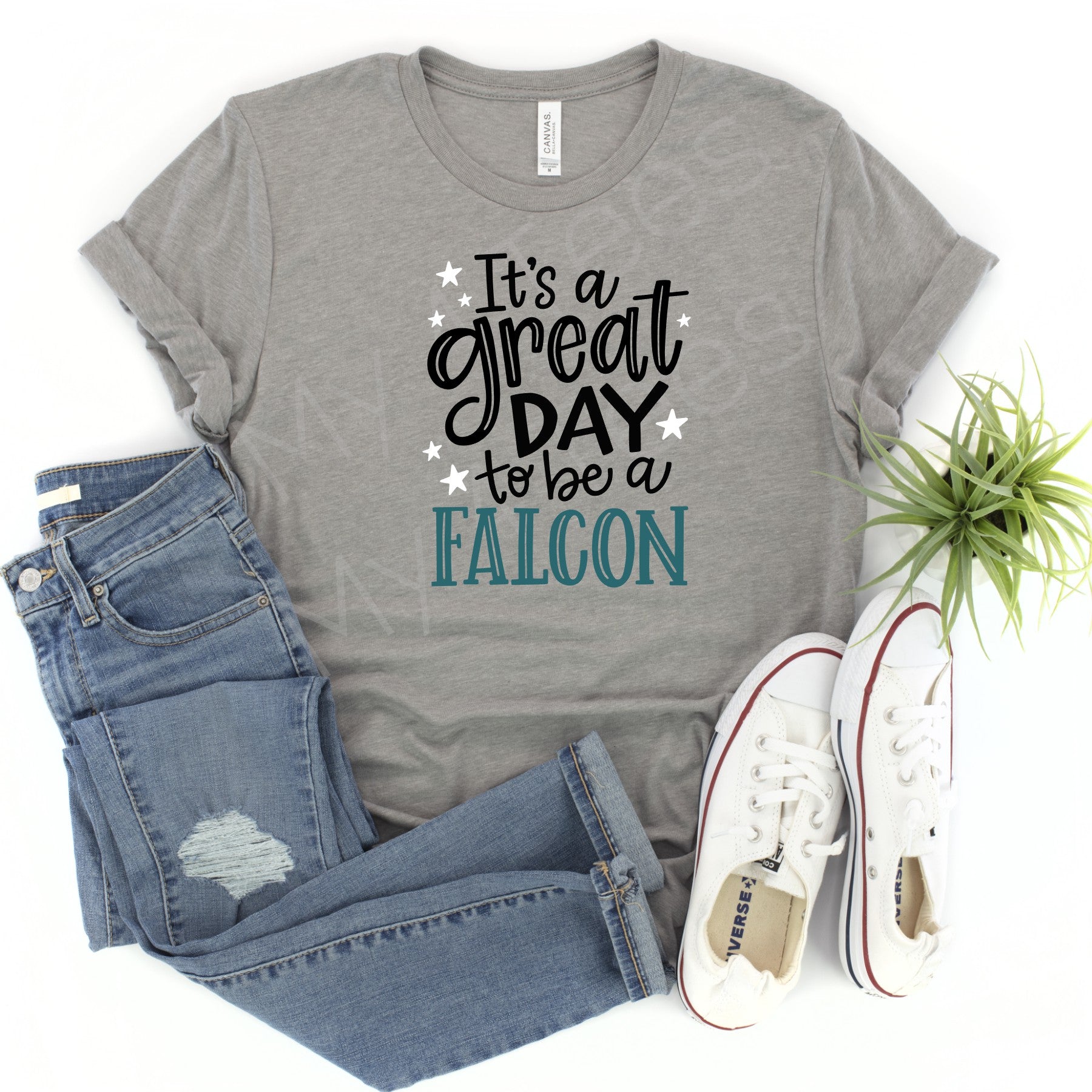 SCHOOL SPIRIT SHIRTS  |  GREAT DAY TO BE A FALCON design in BLACK or GREY  |  Adult & Youth sizes