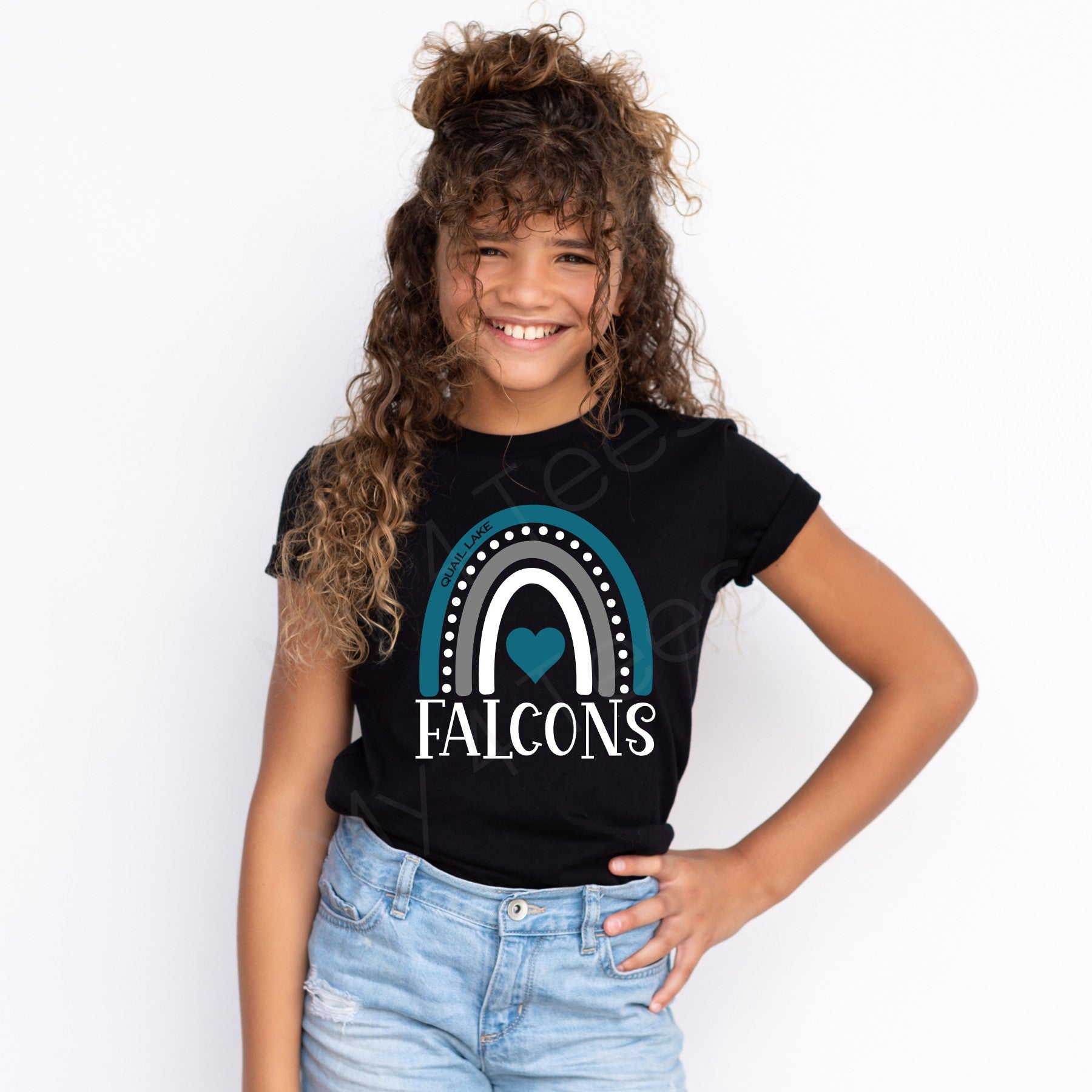 SCHOOL SPIRIT SHIRT Rainbow Design - Adult & Youth sizes in Black or Grey