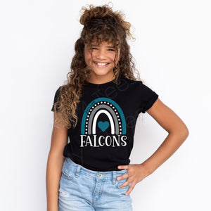 SCHOOL SPIRIT SHIRT Rainbow Design - Adult & Youth sizes in Black or Grey