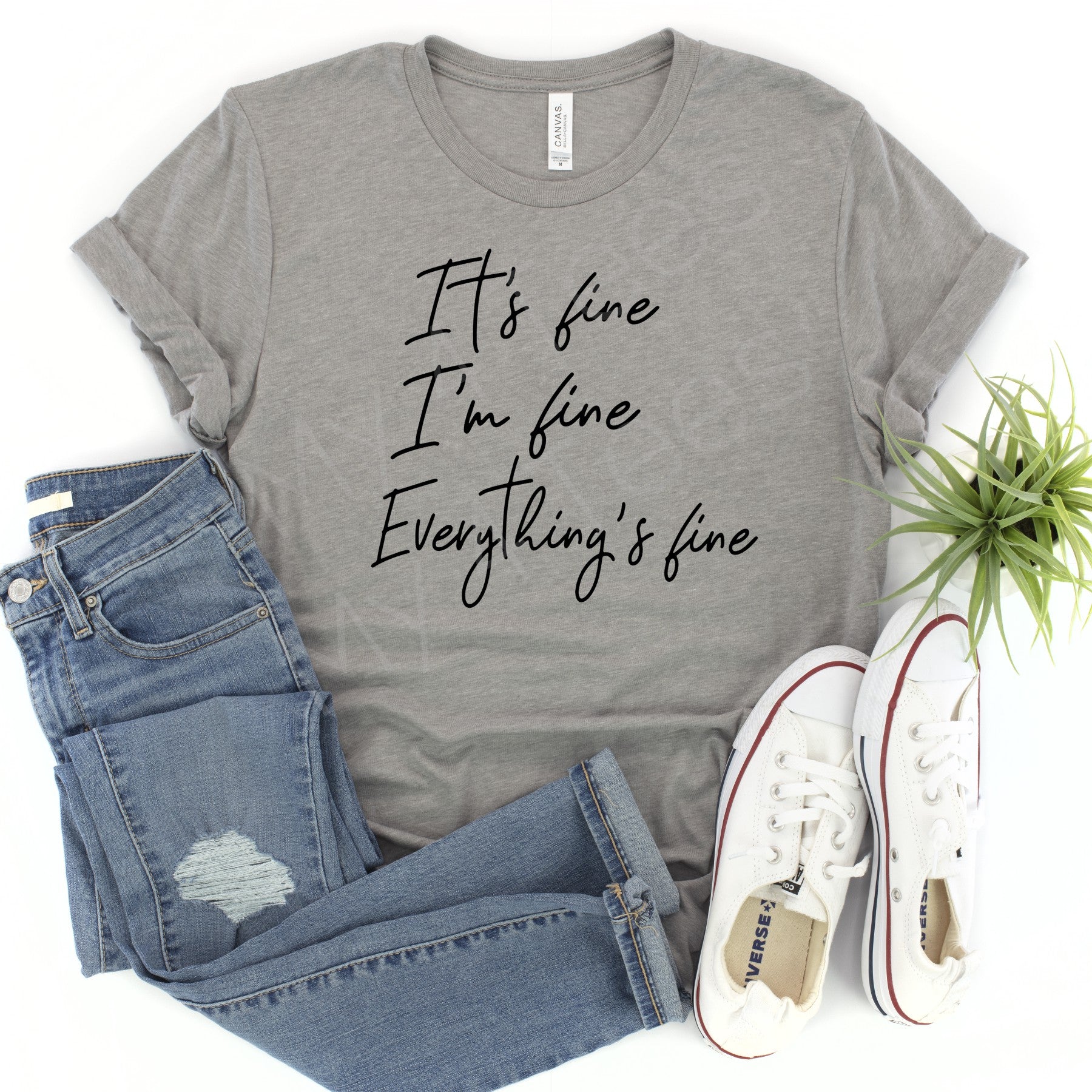 It's Fine   I'm Fine    Everything's Fine  |  Athletic Grey or Black graphic tee