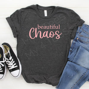 Beautiful Chaos unisex t-shirt in Dark heather grey  |  Beautiful Chaos graphic tee